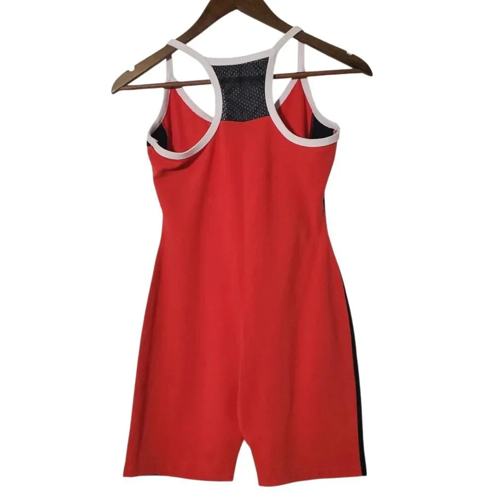 Vintage Disney POOH Dance Gym Unitard Girls Size Large Red Playsuit